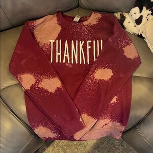 Thankful Maroon and Pink Women's Sweater